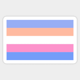 Pastel Blue Orange Pink stripes Sticker